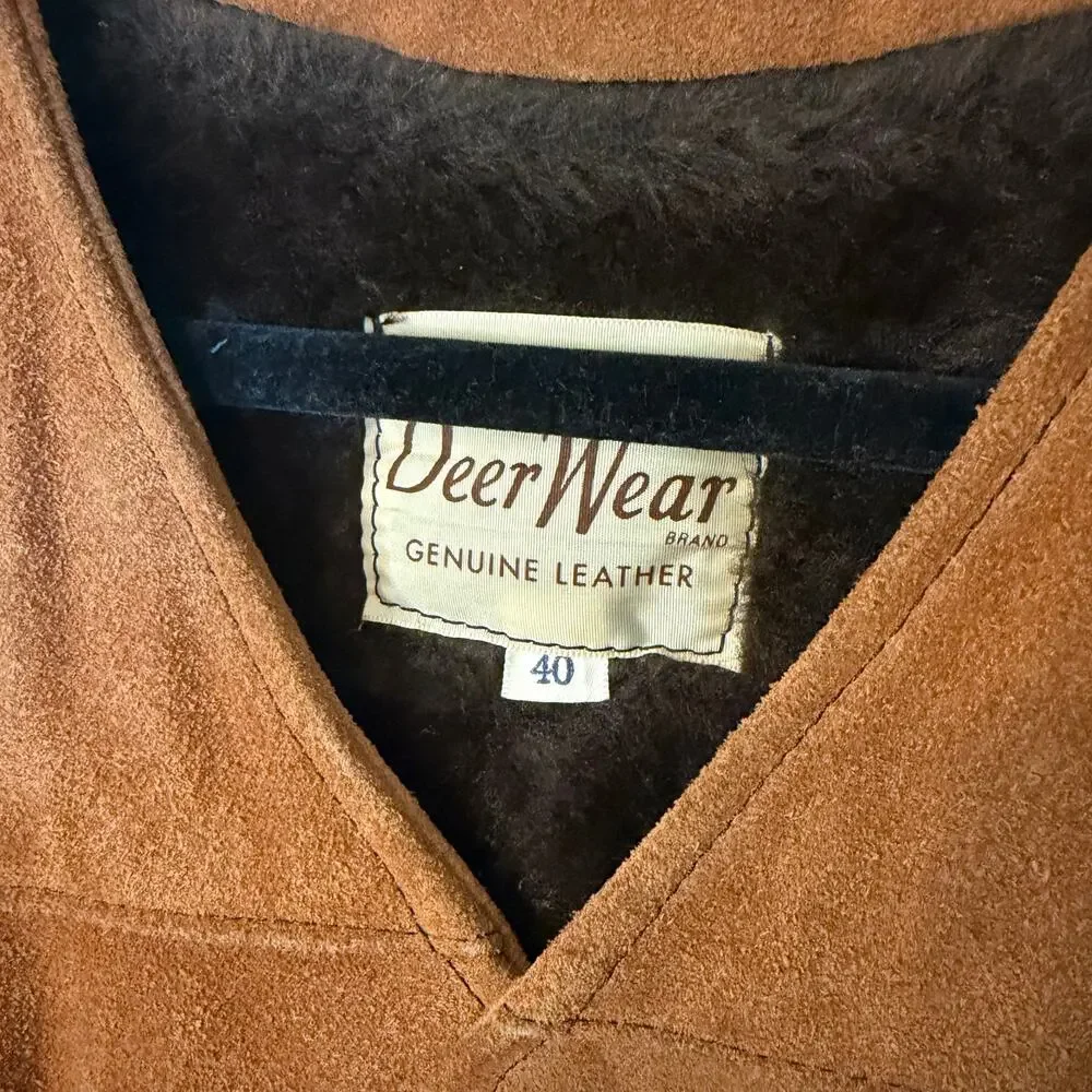 Vintage Deer Wear Genuine Leather Suede Vest Men's Size 40